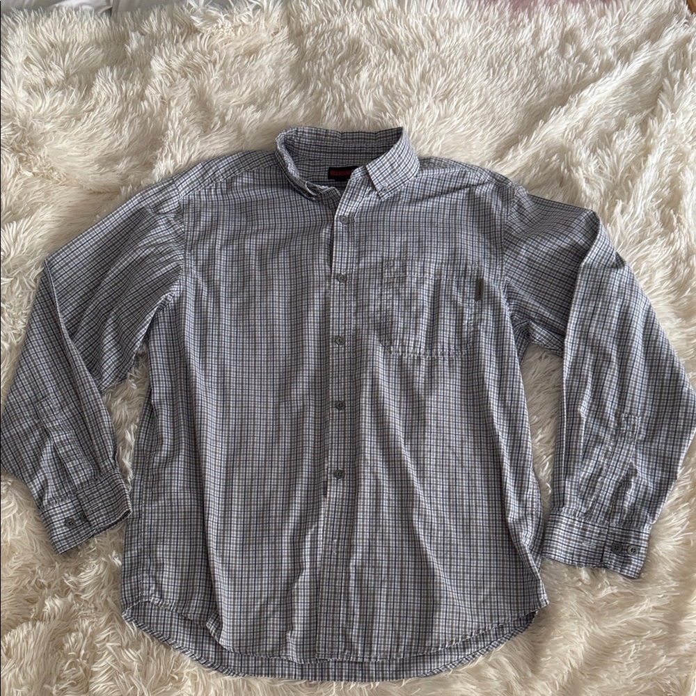 Wolverine Men's Checkered Button-Down Shirt - Black and White